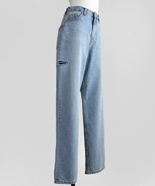 Marient（マリエント）の「スリットデニムPT2（デニムパンツ・レディース・ブルー・FREE）」の2枚目の写真