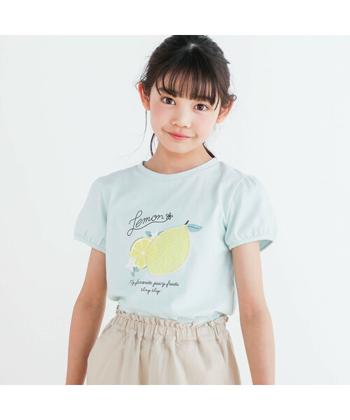 SLAP SLIP(スラップスリップ)の「プリントパッチ刺しゅうモチーフ半袖Tシャツ(80~140cm)(Tシャツ/カットソー・キッズ・ホワイト/ピンク/グリーン・110/140)」の2枚目の写真
