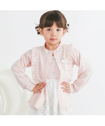 ジップ付き胸リボンフリルラッシュガード(90~140cm)