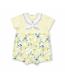 SLAP SLIP BABY | ストライプ/レモン柄セーラー襟刺しゅうロンパースベビー(60~80cm)(ロンパース)