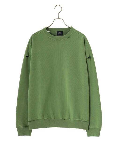 REMI RELIEF NAVY LABEL（レミレリーフネイビーレーベル）の「ダブルSP加工裏毛クルー（スウェット・レディース・ブラック/オフホワイト/グリーン・S/M/L）」の3枚目の写真