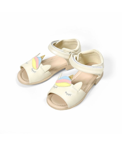 SLAP SLIP（スラップスリップ）の「ウサギユニコーンフェイスモチーフオープントゥサンダル(14~18cm)（サンダル・キッズ・ピンク/ホワイト・17cm）」の2枚目の写真