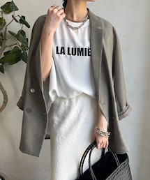 DouDou | 【話題の“テロTEE” 】バックボタンジョーゼットロゴTEE(Tシャツ/カットソー)