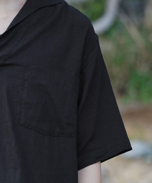 shiun（シウン）の「LINEN SKIPPER SHIRT（シャツ/ブラウス・メンズ・ブラック/ベージュ・XS/S/M）」の8枚目の写真