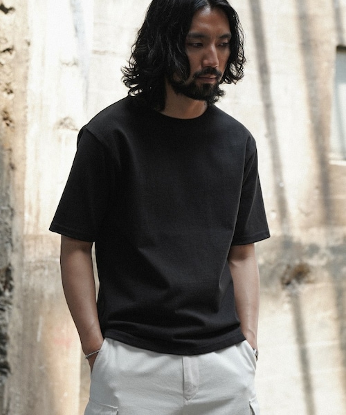 shiun(シウン)の「BASQUE S/S TEE(Tシャツ/カットソー・メンズ・ホワイト/ブラック・XS/S/M)」の2枚目の写真