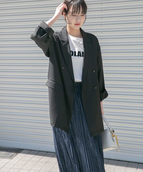 ITEMS URBANRESEARCH(アイテムズ アーバンリサーチ)の「リネンライクジャケット(テーラードジャケット・レディース・BRN/L.BEG/BLK・Free)」の6枚目の写真