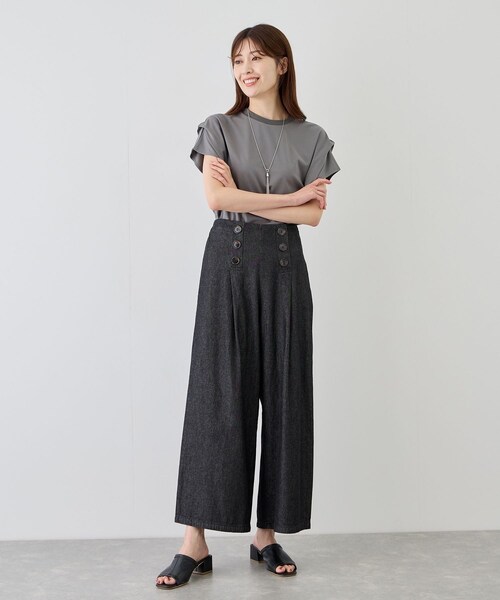 Jayro（ジャイロ）の「デニムワイドパンツ（デニムパンツ・レディース・ブラック/ブルー・F）」の9枚目の写真