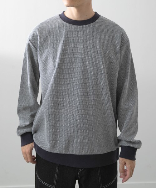 ITEMS URBANRESEARCH（アイテムズ アーバンリサーチ）の「バーズアイ ジャカード スウェット（スウェット・メンズ・BEG/D.BRN/NVY・M/L）」の3枚目の写真