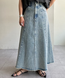 SHENERY | 【トレンドアイテム】フレアデニムロングスカート(デニムスカート)