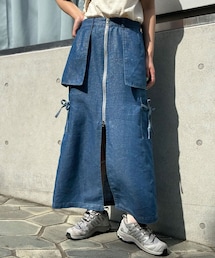 CIAOPANIC | ラメデニムフロントジップスカート(デニムスカート)