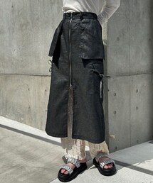 CIAOPANIC | ラメデニムフロントジップスカート(デニムスカート)