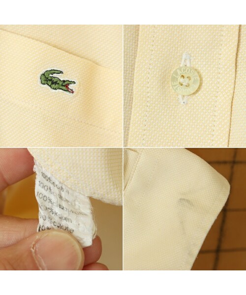 FRENCH LACOSTE(フレンチラコステ)の「フランス企画 フレンチラコステ Lacoste 長袖 ボタンダウン シャツ ライトイエロー メンズL相当 ヨーロッパ古着(シャツ/ブラウス・レディース・イエロー・L)」の2枚目の写真