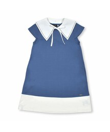 BeBe | セーラー付け襟ポンチ配色ワンピース(90~150cm)(ワンピース)