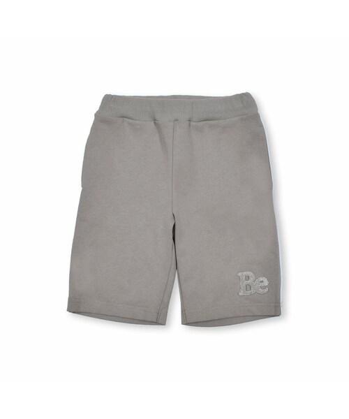 BeBe（ベベ）の「ミニウラケサガラ刺しゅうロゴハーフパンツ(80~150cm)（スウェットパンツ・キッズ・ブルー/グレー・110）」の2枚目の写真