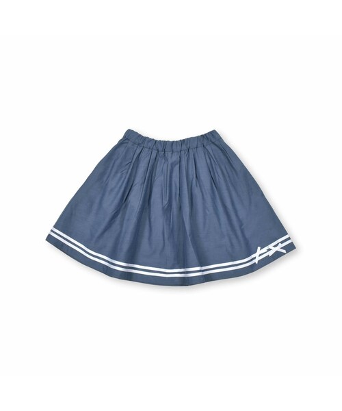 BeBe（ベベ）の「シャンブレーマリンスカート(90~150cm)（スカート・キッズ・グレー/ブルー・110）」の2枚目の写真