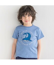 BeBe | 【吸水速乾】ホエール＆マップ半袖天竺Tシャツ(90~150cm)(Tシャツ/カットソー)