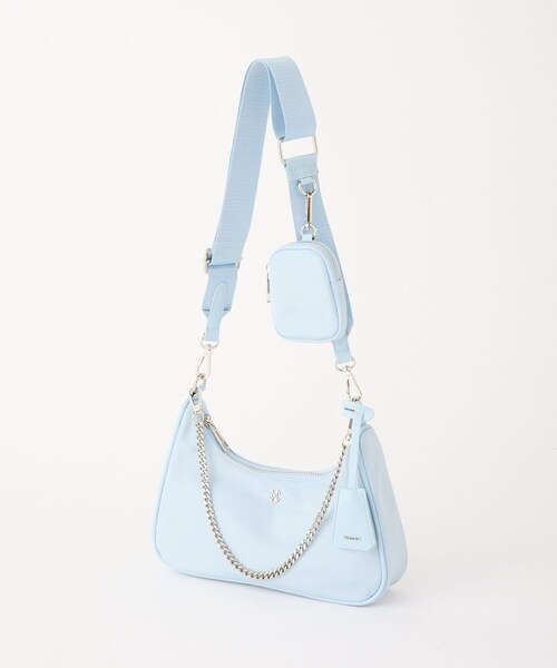 one after another NICE CLAUP（ワンアフターアナザーナイスクラップ）の「ナイロンホーボーバッグ（ボディバッグ/ウエストポーチ・レディース・アイボリー/ピンク/サックスブルー/ブラック・FREE）」の3枚目の写真