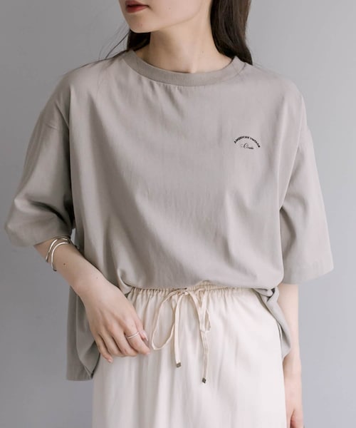 PUAL CE CIN（ピュアルセシン）の「【サステナブル】汗に負けない！ハーフスリーブTシャツ（Tシャツ/カットソー・レディース・オフホワイト/ベージュ/イエロー/サックスブルー・FREE）」の2枚目の写真