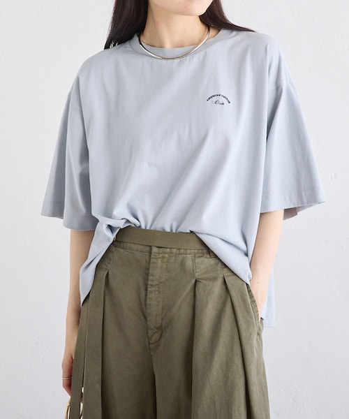 PUAL CE CIN（ピュアルセシン）の「【サステナブル】汗に負けない！ハーフスリーブTシャツ（Tシャツ/カットソー・レディース・オフホワイト/ベージュ/イエロー/サックスブルー・FREE）」の3枚目の写真