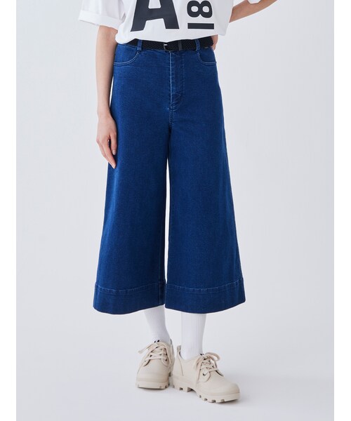 ストレッチワイドバギーデニムパンツ