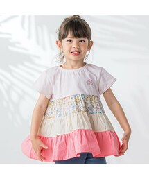 SLAP SLIP | 【お揃い】花柄フリルティアード切り替えTシャツ(80~140cm)(Tシャツ/カットソー)