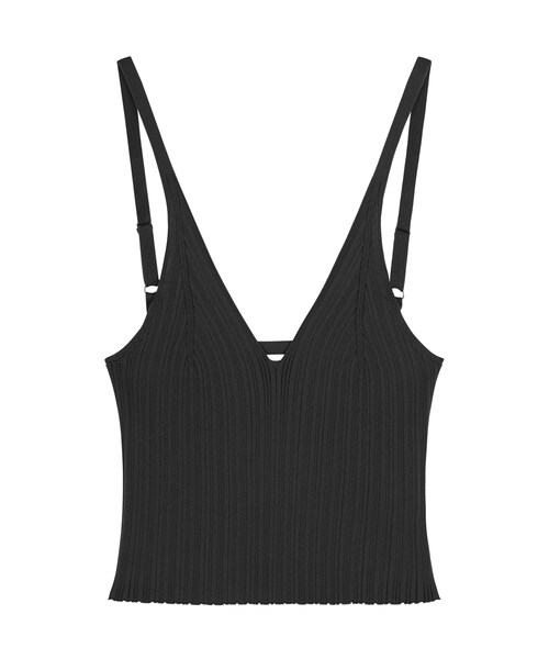 JNBY（ジェーエヌビーワイ）の「Feminine Ribbed Knit Bustier Cami Top（キャミソール・レディース・ブラウン/ブラック/ブルー・36/38/40）」の2枚目の写真