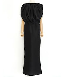 HARUNOBUMURATA | HARUNOBUMURATA（ハルノブムラタ）  ギャザーぺプラムスカートドレスIDEAL（ブラック/サイズ38）(ドレス)