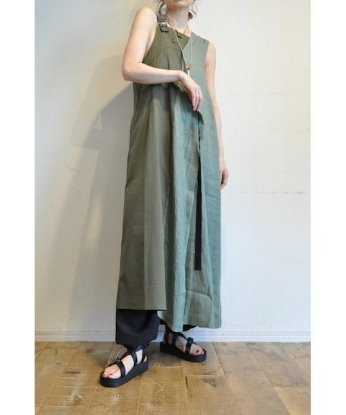 --（--）の「アシンメトリーワンピース（ワンピース・レディース・ブラック/グリーン・one）」の2枚目の写真