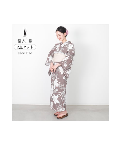 浴衣 ゆかた レディース セット 2点セット 高級浴衣 女性 大人 綿麻 麻
