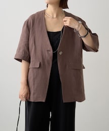 Omekashi（オメカシ）の「ハーフスリーブリネンジャケット