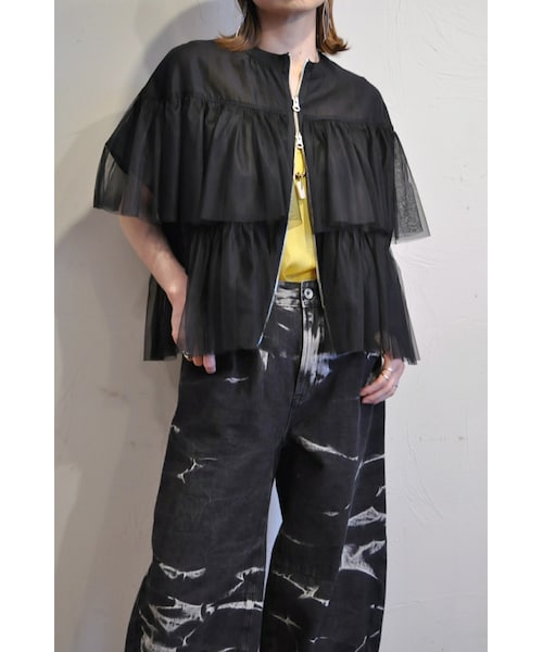 margaux（マルゴー）の「チュールティアードブルゾン（ブルゾン・レディース・ホワイト/ブラック・one）」の2枚目の写真