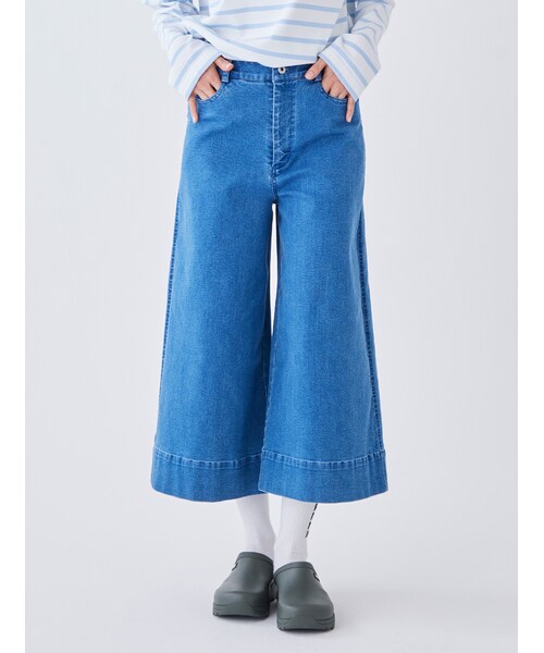 ストレッチワイドバギーデニムパンツ