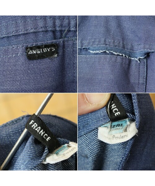 --（--）の「70s 80s フランス製 ワーク ペインター パンツ W34相当 ブルー ユーロ ヨーロッパ古着（スラックス・レディース・ブルー・W34）」の3枚目の写真