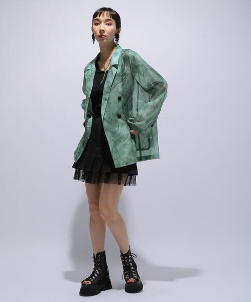 HARE メッシュキリカエプリーツショートパンツ HARE（ハレ）の「メッシュキリカエプリーツショートパンツ(HARE