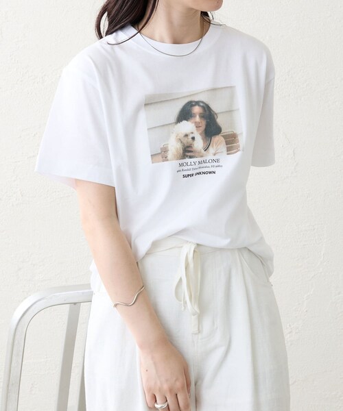 mystic（ミスティック）の「[super unknown]PHOTO Tシャツ（Tシャツ/カットソー・レディース・イエロー/ピンク・F）」の2枚目の写真