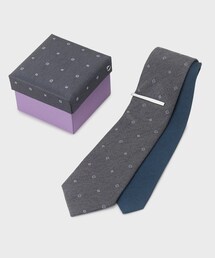TAKEO KIKUCHI（タケオキクチ）の「【BOXセット】フラワー小紋柄ネクタイ＆タイバー セット（その他・メンズ）」