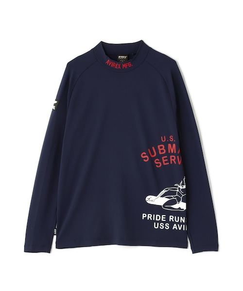 AVIREX GOLF】新品ノーズアート長袖モックネックシャツゴルフメンズ