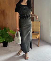 one after another NICE CLAUP | 【OTONA NICE】マルチway/ビスチェセットストレッチスカート/SML展(デニムスカート)