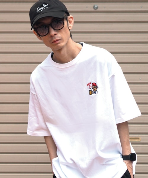 Leyline(レイライン)の「Beer break tee(Tシャツ/カットソー・レディース・ホワイト/ブラック・M/L/XL)」の1枚目の写真