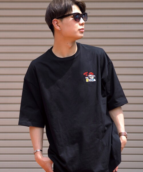 Leyline(レイライン)の「Beer break tee(Tシャツ/カットソー・レディース・ホワイト/ブラック・M/L/XL)」の2枚目の写真
