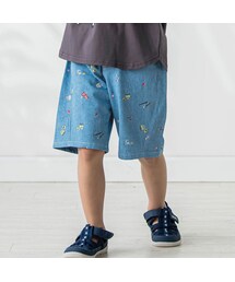 SLAP SLIP | 【お揃い】サッカーデニムチェック柄はたらくくるまプリントハーフパンツ(80~130cm)(その他パンツ)