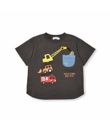 SLAP SLIP | 【お揃い】はたらくくるまプリント恐竜ひょっこりポケット付き半袖Tシャツ(80~120cm)(Tシャツ/カットソー)