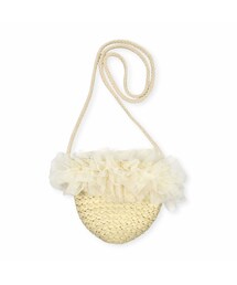 SLAP SLIP | フワフワチュール付き麦わらポシェット(ショルダーバッグ)