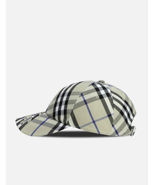 BURBERRY（バーバリー）の「Check Cotton Blend Baseball Cap（その他・メンズ・Lichen・M/L）」の2枚目の写真