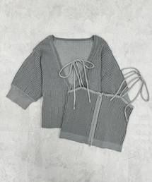 one after another NICE CLAUP | 【セットアイテム】肩リボンキャミ+カーディガンリブニット(ニット/セーター)