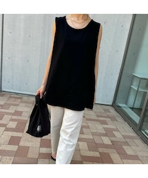 copine | レイヤードロングノースリーブ(ブラック)(タンクトップ)