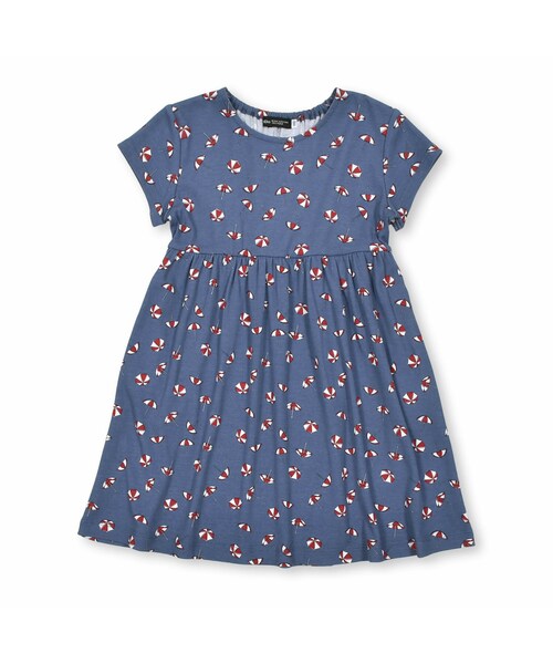 BeBe(ベベ)の「パラソルプリント強撚スムース半袖ワンピース(90~150cm)(ワンピース・キッズ・ブルー・110)」の1枚目の写真