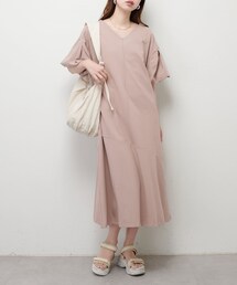 natural couture（ナチュラルクチュール）の「【mamamo】両サイドZIPバルーン袖カットワンピース（ワンピース/ドレス）」