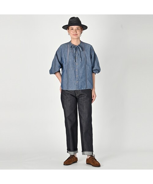 45R（フォーティファイブアール）の「ライ麦デニムのシャルロット5 （一張羅）（パンツ・レディース・62-インディゴR66・00-26インチ/01-27インチ/02-28インチ/03-29インチ/04-30インチ/05-31インチ/06-32インチ/07-33インチ/08-34インチ）」の13枚目の写真