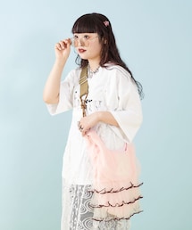 CIAOPANIC | 【6/14(金)12:00~販売開始】【Me+Me/ミープラスミー】Tシャツリメイク風チュールレイヤードショルダーバッグ(ショルダーバッグ)